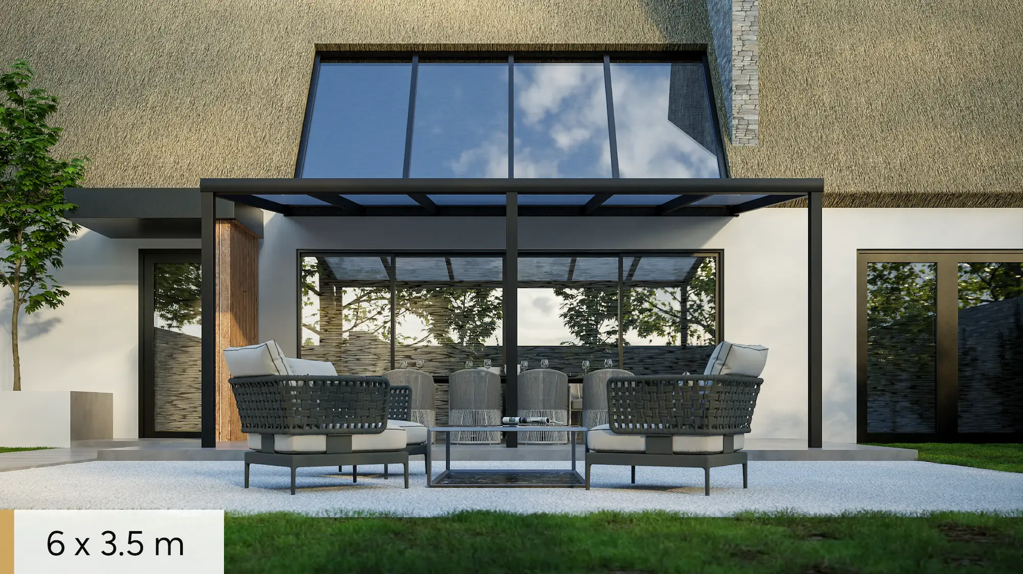 Pratt & Söhne, patio cover, clear, 6 x 3,5