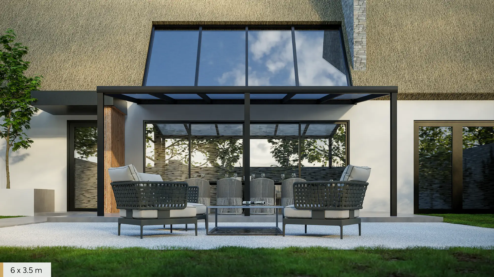 Pratt & Söhne, patio cover, clear, 6 x 2,5