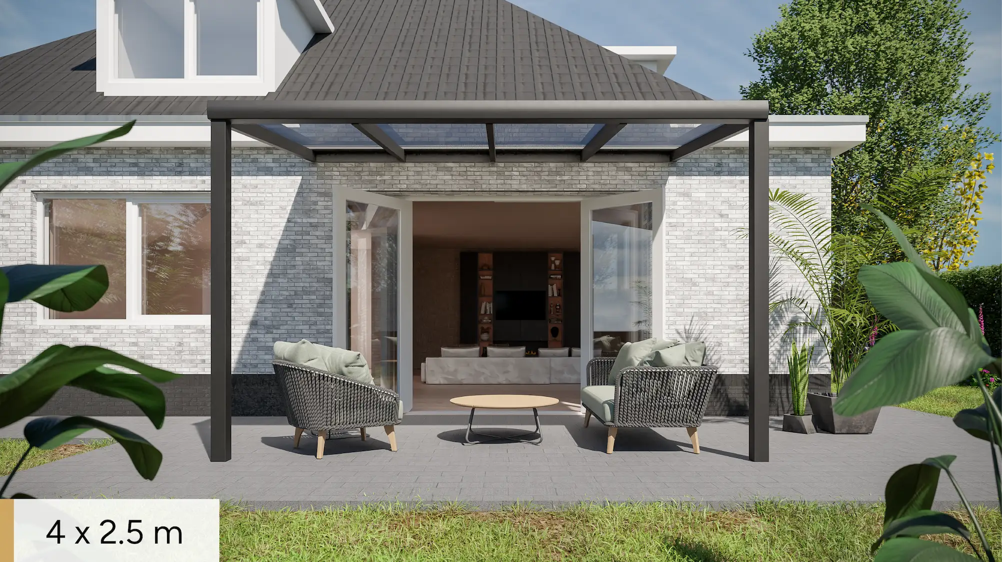 Pratt & Söhne, patio cover, clear, 4 x 2,5