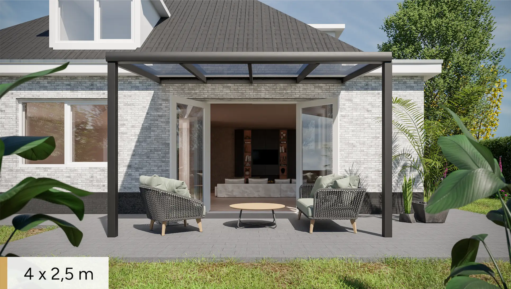 Pratt & Söhne, patio cover, clear, 4 x 2,5