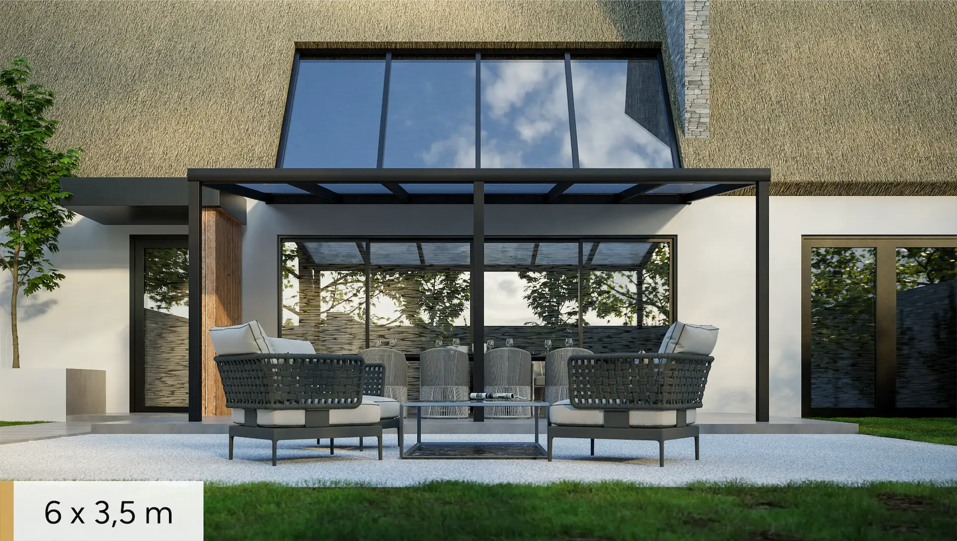 Pratt & Söhne, patio cover, clear, 6 x 2,5