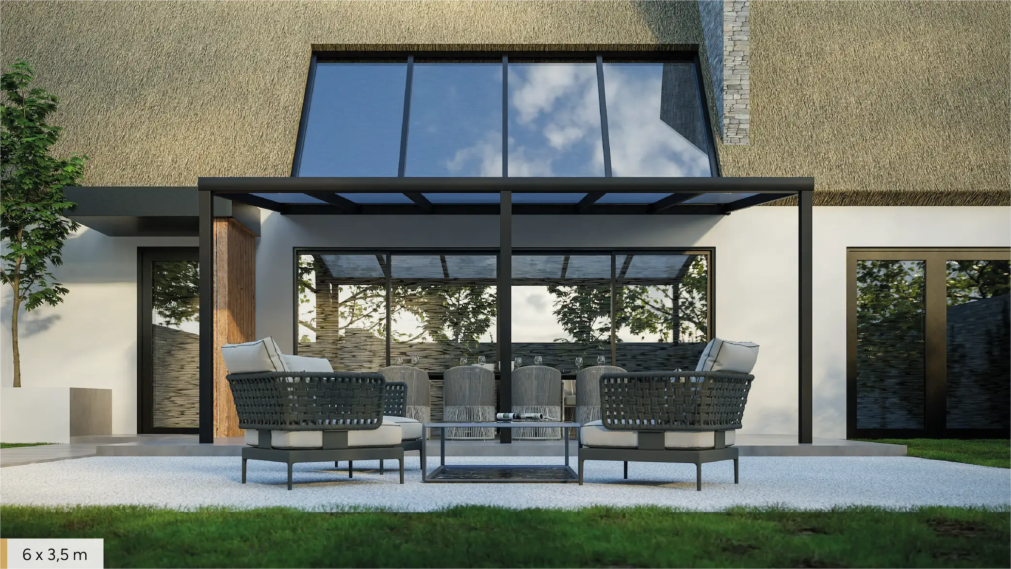 Pratt & Söhne, patio cover, clear, 6 x 3,5